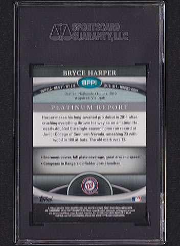 2011 Bowman Platinum Bryce Harper #BPP1 SGC 98 | Baseball Cards